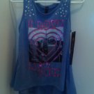 Beautiful embellished "I love New York" periwinkle tank top, size XS (4)