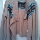 C. Cashmere beige with fair-isle design sweater, size L