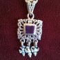 Sterling silver Incan necklace with amethyst