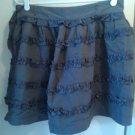 Forever 21 shiny gray taffeta skirt with ruffle detail, size L