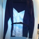INC International Concepts purple mock layered sweater, size M