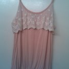 HIP peach colored blouse with lace, size L