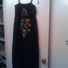 Raviya black maxi dress with floral embroidery, size M