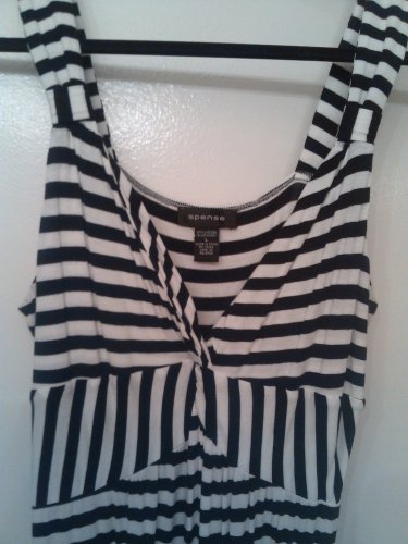Spense black and white stiped maxi dress, size L
