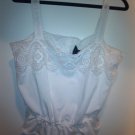 Moda International white blouse with embroidered, eyelet detail, size L