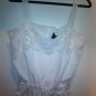 Moda International white blouse with embroidered, eyelet detail, size L