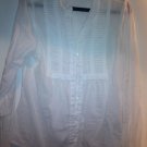 Love Squared ivory blouse with smocking, size L