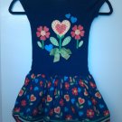 Youngland navy blue dress with floral detail, size 5