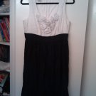 Maggie London black and white dress with eyelet bodice, size 12