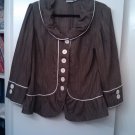 Eshakti stunning brown blazer with ivory trim, size 12