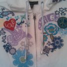 INC International Concepts embroidered white hoodie, size M