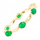 Chrysophase and Gold Bracelet