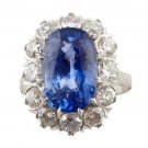 7.87 Carat Sapphire and Diamond Ring