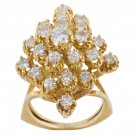 Honeycomb Diamond and Gold Ring