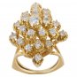 Honeycomb Diamond and Gold Ring