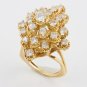 Honeycomb Diamond and Gold Ring