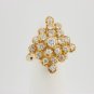 Honeycomb Diamond and Gold Ring