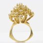 Honeycomb Diamond and Gold Ring