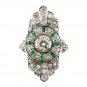 Art Deco Diamond and Emerald Ring