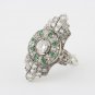 Art Deco Diamond and Emerald Ring