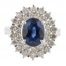 Layered Diamond and Sapphire Ring