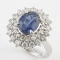 Layered Diamond and Sapphire Ring