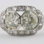 2 Stone Art Deco Diamond Ring