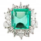 Colombian Emerald Diamond Platinum Ring