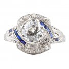 Old Euro Art Deco Diamond Engagement Ring