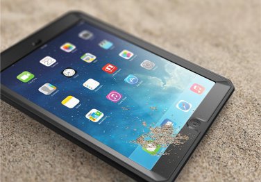 LVKE Waterproof Shock proof Dirt proof Hybrid Case Cover For Apple iPad Air (Black)