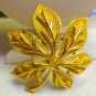 Vintage TRIFARI Leaf Flower Figural Gold Tone Pin Brooch