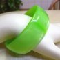 Vintage Neon Green Moonglow Lucite Bangle Bracelet ~ NOS ~