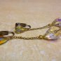 Vintage Crystal Tear Drop Dangle Clip On Earring Set