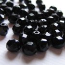 Jet 6mm Round Fire Polish Czech Glass