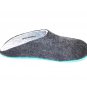 Women's felt wool slip-ons Charcoal Aqua Rubber Soled
