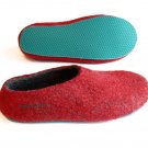 Men's felt wool slip-ons Red Aqua Rubber Soled