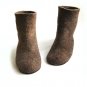 Women's felt wool Boot Pure Brown Rubber Soled