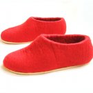 Women's felt wool slippers Red Cork Soled