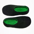 Men's Wool Slippers Black Green. All sizes for Men
