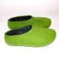 Women's felt wool slippers Apple Green Gray