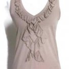 Cambi, Women's Pink Ruffle Tank, Size S