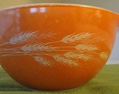 Vintage Orange Wheat Pyrex Small Mixing Bowl
