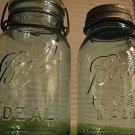Pair of Ball Blue Glass Mason Jars