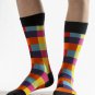 Mixed color cubes fashion socks