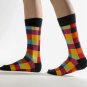 Mixed color cubes fashion socks
