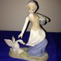 Vintage Ardalt Artware Figurine of Farmer Woman collecting eggs