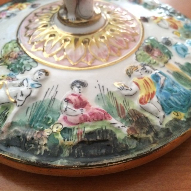 Vintage Capodimonte Candy Dish with Lid