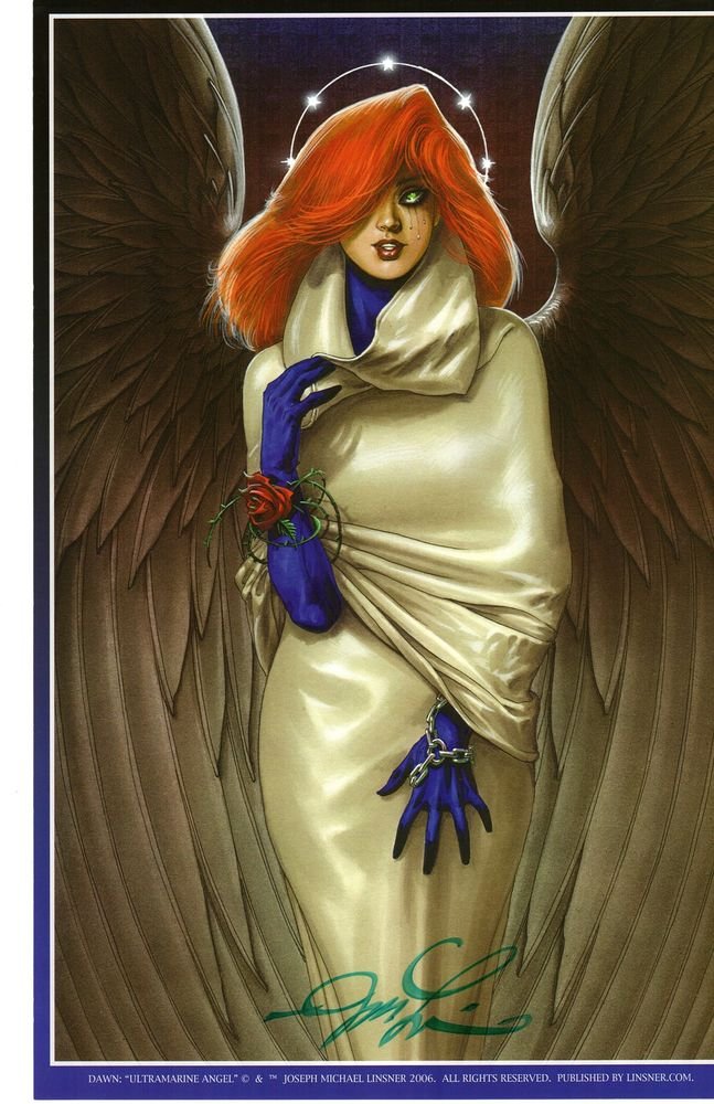 JOSEPH LINSNER CRY FOR DAWN / ULTRAMARINE ANGEL ART PRINT Signed by the ...