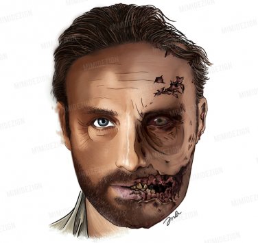 AMC's The Walking Dead Original Artwork - Canvas Print - Art Drawing of Rick Grimes