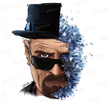 AMC's Breaking Bad Original Artwork - Canvas Print - Art Drawing of Walter White